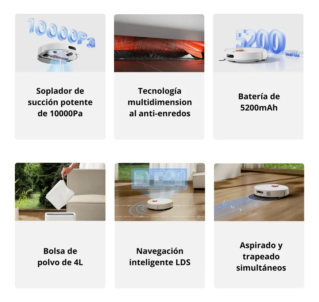 Aspirador De Pó Xiaomi H40 10000 Pa Robot White White Mop Branco 127v