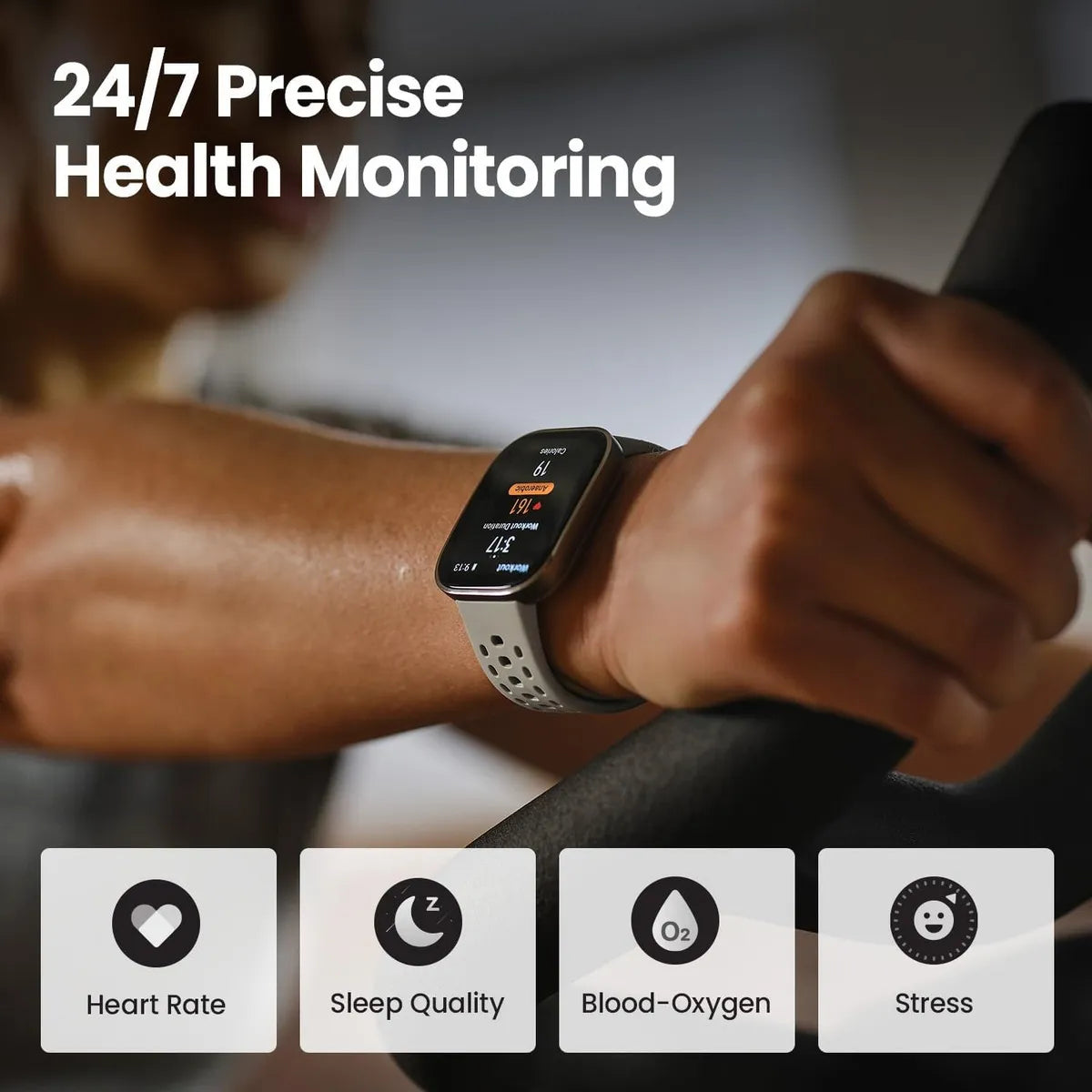Smartwatch Amazfit BIP 6 | GPS | Pulseira de Silicone | Preto