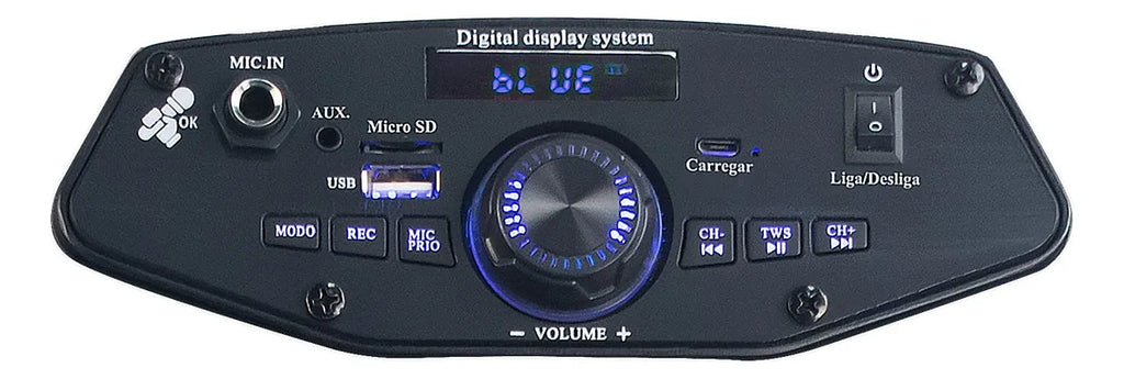 Caixa De Som Portátil Bluetooth 250w Cor Preto Aquário Hype 250 127/220v