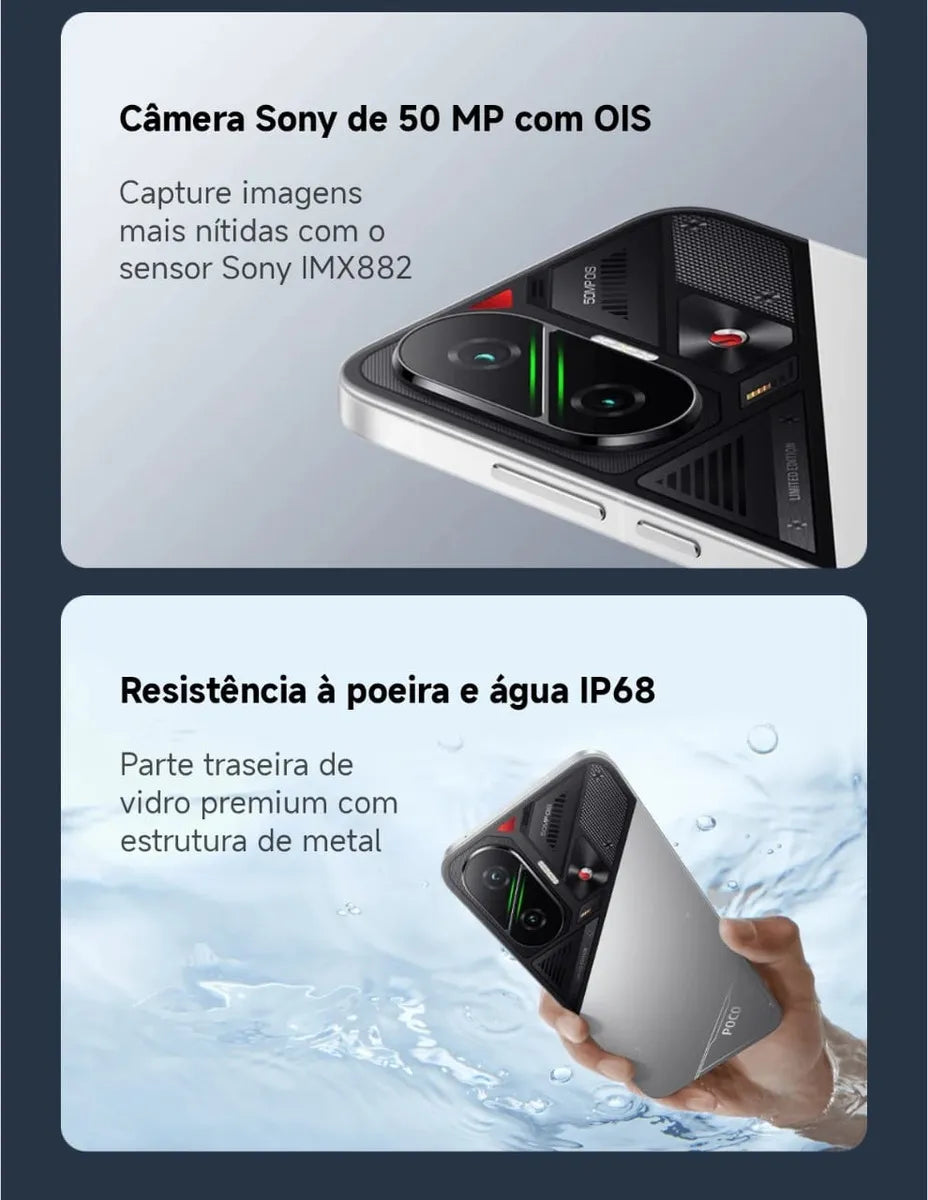Smartphone POCO F7 5G 512GB 12GB RAM Dual SIM – Preto