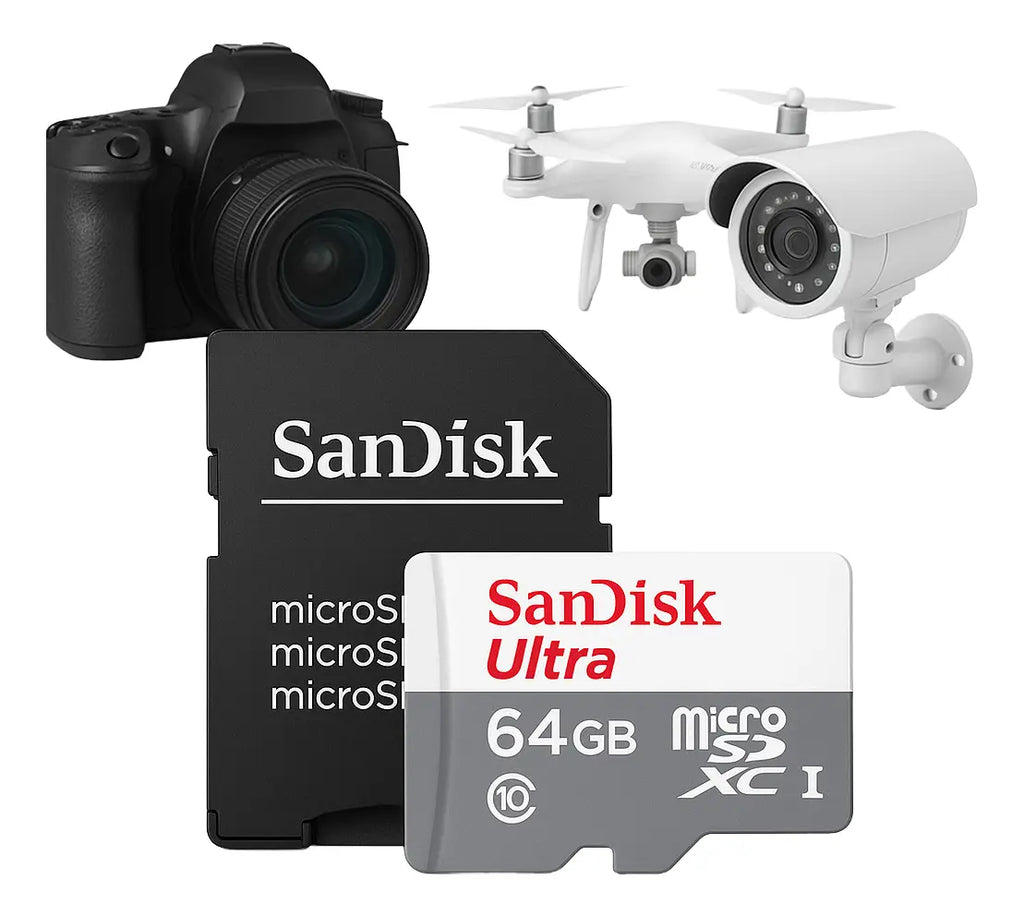 Cartão de Memória MicroSD 64GB SanDisk Classe 10 com Adaptador