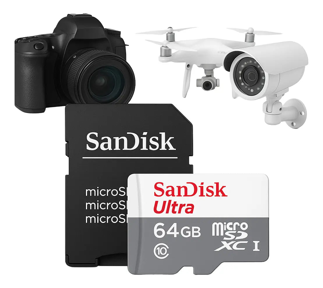 Cartão de Memória MicroSD 64GB SanDisk Classe 10 com Adaptador